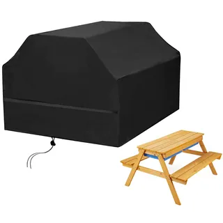 Picknicktisch Kinder Abdeckung Wasserdicht, Schutzhülle für Kindersitzgarnitur Outdoor, Schutzhaube Kindersitzgarnitur Garten Holz, 420D Oxford-Gewebe Winddicht Anti-UV, 100W x 90D X 60Hcm...