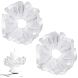 Niuhong 2 Pcs Kommunion Taufkerze Tüll Hochzeitskerzen Tüllmanschette Kerzenmanschette Tropfschutz Kerzentropfschutz Deko Schutz Tropfenfänger Weiß Für Kommunion Taufe Hochzeit (weiß)