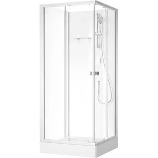 Marwell Fresh Shower Square Komplettdusche mit Gleittüren 85 x 205 cm silber/transparent