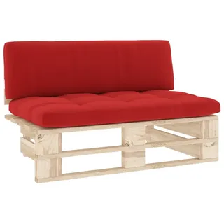 vidaXL Outdoor-Mittelsofa Paletten Imprägniertes Kiefernholz - Rot