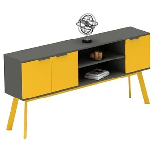 Aktenschrank Schrank Office Ablagekommode Büroschrank Sideboard Schränke - Gelb