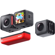 Insta360 ONE RS Twin Edition – wasserdichte 4K60fps Action-Cam & 5,7K 360°-Kamera mit austauschbaren Objektiven, Stabilisierung, 48MP Fotos, Active HDR, KI-Bearbeitung