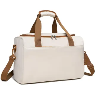 KONO Ryanair Handgepäck 40x20x25 Handgepäck Tasche Reisetasche Flugzeug Weekender Klein Gepäck für Damen und Herren mit Schultergurt (Beige)