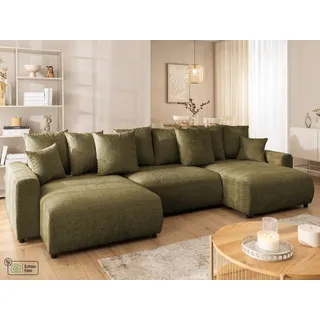 s-style möbel Wohnlandschaft Chenille 3-Sitzer Grün