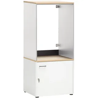 Schildmeyer Waschmaschinenumbau und Mehrzweckschrank Set Solea 702003, weiß matt, 67,1 x 60 x 154,7 cm