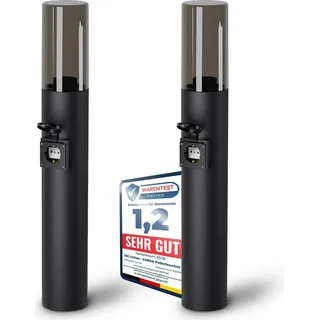 SSC-LUXon VARDA Außen Wegeleuchte mit Steckdose E27 Standleuchte schwarz Höhe 50cm - Außenleuchte Stehlampe mit Strom Anschluss 230V