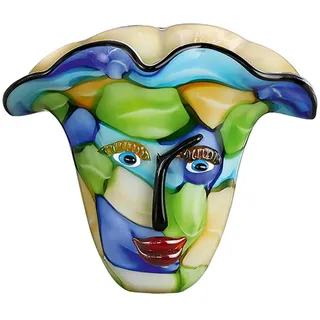 GILDE GLAS art Vase Gesicht - Face - aus Glas - Kunst handgefertigt H 29 cm