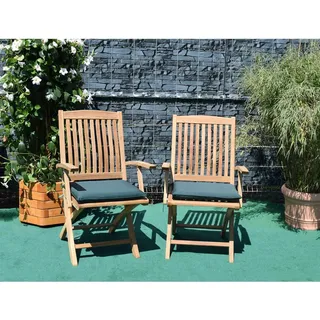 Teako Design Stuhlkissen für Gartenstuhl Ancona mit Armlehnen – Komfortable Auflage – Sitzpolster für Outdoor Möbel, 48x38x5 cm (Grün) - Grün