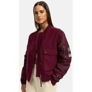 Navahoo Damen Bomberjacke leichte Übergangsjacke mit Ärmelraffung Willstehaben 14 Wine Gr. XXL - XXL