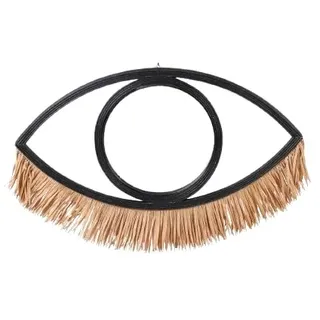 NATURAL LIVING Spiegel Ilana AUS SCHWARZEM Rattan MIT BASTFRANSEN 41XH31CM