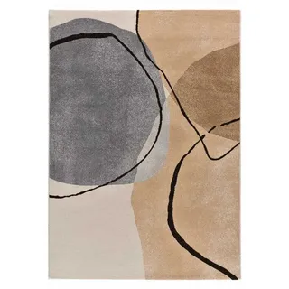 Atticgo Kurzflorteppich Beige / Grau Lessia 160/230 cm , Beige, Grau , Textil , Abstrakt , Rechteckig , 160x230 cm , Oeko-Tex® Standard 100 , antistatisch, für Fußbodenheizung geeignet, pflegeleicht , Teppiche und Böden, Teppiche