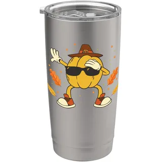 Dabbing Kürbis Lustig Halloween Thanksgiving Day Herbst Tupfen Doppelwandiger Edelstahl-Thermobecher