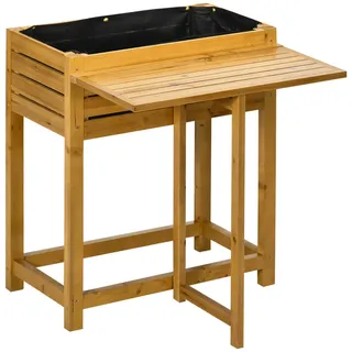 Outsunny Hochbeet Pflanzkasten 64 x 63 x 22 cm Braun
