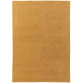 benuta Wollteppich Bent Gelb 200x300 cm , Textil , Beton Optik , Rechteckig , 200x300 cm , pflegeleicht , Teppiche und Böden, Teppiche, Schafwollteppiche