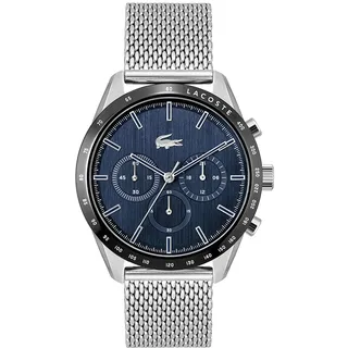 Lacoste Multi Zifferblatt Quarz Uhr für Herren mit Silbernes Edelstahl-Mesh-Gliederarmband - 2011163