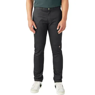 Dickies, Herren, Doppelknie-Arbeitshose, Enge gerade Passform, Schwarz, 36W / 34L