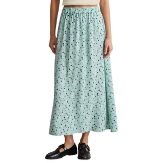Marc O'Polo Denim Damen Midirock mit floralem Print A-Shape, Mehrfarbig (Light Blue Multi 05), XS