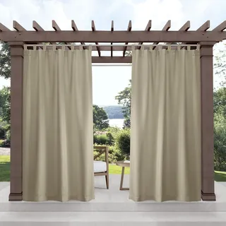 Exclusive Home Curtains VT Vorhang mit Lasche zum Filtern von Licht, 132 x 132 cm, Taupe