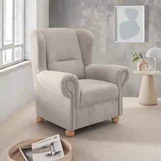 Livetastic Ohrensessel , Weiß , Textil , Buche , Uni , 92x102x89 cm , Made in Eu , erweiterbar (Typenauswahl) , Wohnzimmer, Sessel, Ohrensessel