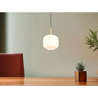Kleine LED Pendelleuchte einflammig Glas hängend Schlafzimmer Nachttisch, Ø20cm