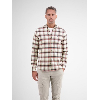 Lerros Langarmhemd BIG FLANNELCHECK - Fog White S