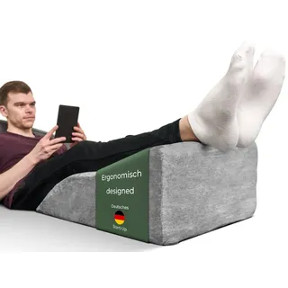 Well B4 Ergonomisches Venenkissen zum Beine hochlagern - Beinauflage zum Beine hochlegen - Beinhochlagerungskissen - Keilkissen Stützkissen für Beine & Knie ideal als Lymphkissen und Venenkeil für beide Beine