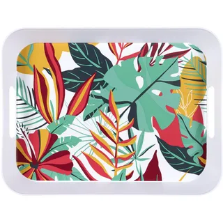 HOME DECO FACTORY, KA0478, Exotic Paradise Tray 41x32 cm - Colorful Tropical Design, Reusable and Easy to clean, ideal for picnics and Parties, Multicolor