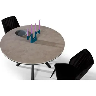 Rund Esstisch Ausziehbar Esszimmertisch Küchentisch Holz Grau Tische - Grau