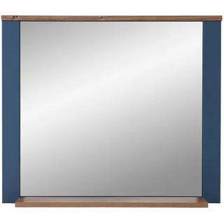 Mid.you Wandspiegel , Blau, Eichefarben , Glas, Holzwerkstoff , rechteckig , 98x80x17 cm , Ablage , Garderobe, Garderobenspiegel