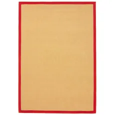 carpetfine Sisalteppich »Sisal«, rechteckig, mit farbiger Bordüre, Anti Rutsch Rückseite, rot