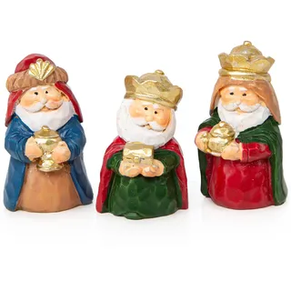 Logbuch-Verlag Heilige DREI Könige Figuren Set 3 mini Weihnachtsfiguren Caspar Melchior Balthasar Krippenfiguren 3,5 cm