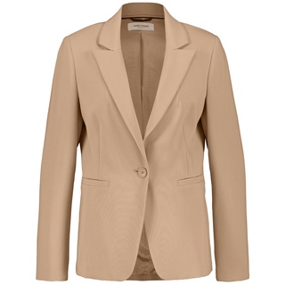 Gerry Weber Damen Fließender Blazer mit Stretchkomfort Langarm unifarben Sand 46