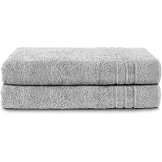 Komfortec Saunatuchset 80 x 200 cm silber 2-tlg.