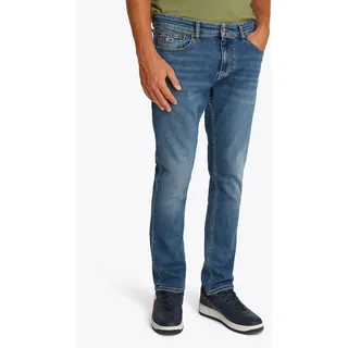 Tommy Hilfiger Tommy Jeans Jeans »Scanton Slim« Mit Markenlabel aus Leder hinten, blau (denim medium), 30W/31L