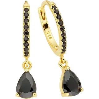 FIRETTI Creolen Schmuck Geschenk Silber 925 schwarz 15,2mm