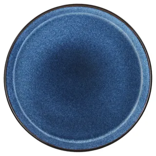 BITZ Teller, Speiseteller, Essteller aus Steinzeug, 27 cm im Durchmesser, schwarz/dunkelblau