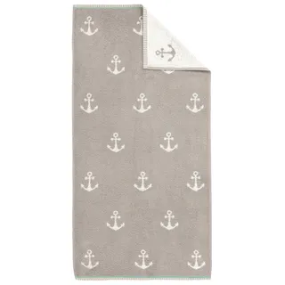 Dyckhoff Duschtuch "Nautic", 100% Baumwolle, maritimes Design, 70 x 140 cm, kiesel