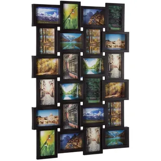 Relaxdays Bilderrahmen Collage schwarz 10x15 cm 24 St.