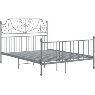 vidaXL Bettgestell ohne Matratze Grau Metall 140×200 cm - Grau
