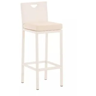 In And OutdoorMatch Barhocker Jerod - Barhocker mit Rückenlehne - Barhocker - Outdoor Barhocker - 40x44x107 cm - Weiß