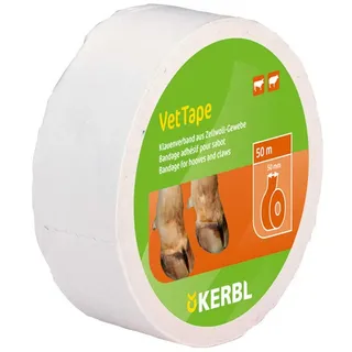 Kerbl VetTape Klauenverband weiß, mit Kautschukkleber, 50 m