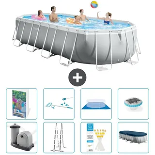 Prism Frame Pool Oval - 610x305x122 cm - 7-teilig S595 - Grau