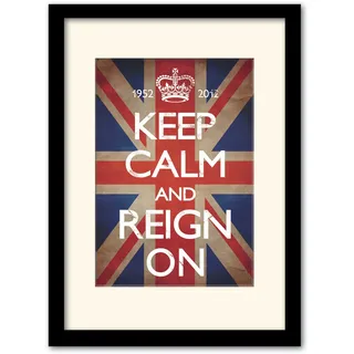Pyramid International Gerahmtes Bild mit Aufhängung, A3, englischer Schriftzug: Keep Calm and Reign on