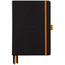 Rhodia 118772C GoalBook (DIN A5, 14,8 x 21 cm, 120 Blatt, dot-Lineatur, 90 g, elegant und praktisch) 1 Stück Schwarz