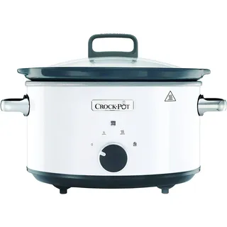 Crock-Pot Crockpot Schongarer | Entnehmbare, leicht zu reinigende Keramikschale | 3,5 Liter (3–4 Personen | Weiß [CSC030X]