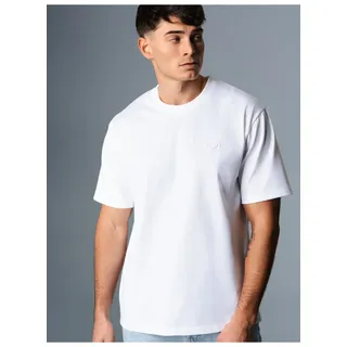 TRIGEMA T-Shirt TRIGEMA "TRIGEMA Heavy Oversized T-Shirt", Damen, Gr. L, weiß, Single Jersey, 100% Baumwolle, Rundhals, Shirts T-Shirt
