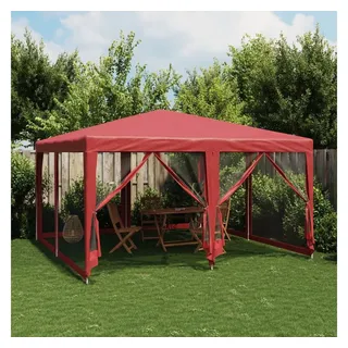 vidaXL Partezelt 4 x 4 m inkl. 8 Seitenteile Rot