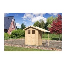 Karibu Holz-Gartenhaus Orsa Naturbelassen Satteldach 177 cm x 89,5 cm