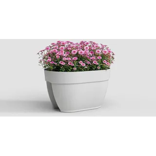 Artevasi Capri Campana Balkon Blumenkasten, 40cm, Farbe Weiß