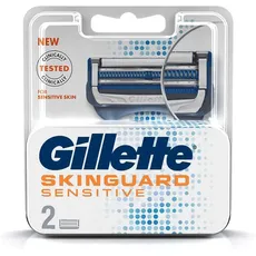 Gillette SkinGuard Sensitive Rasierklingen für Rasierer, 4 Ersatzklingen für Nassrasierer Herren mit Hautschutz, Made in Germany